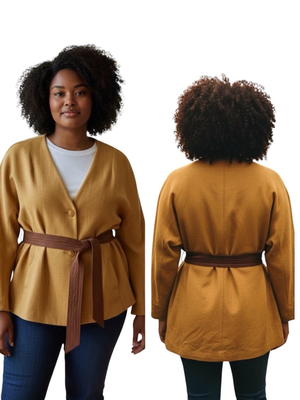 NWT Worthington Waist Tie Blazer Jacket 14 Rust Orange Terracotta Workwear